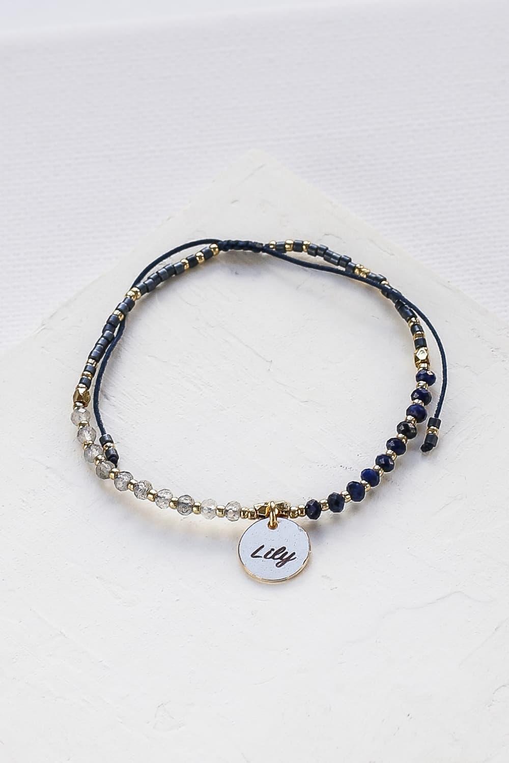 Custom Engraved Stones Bracelet