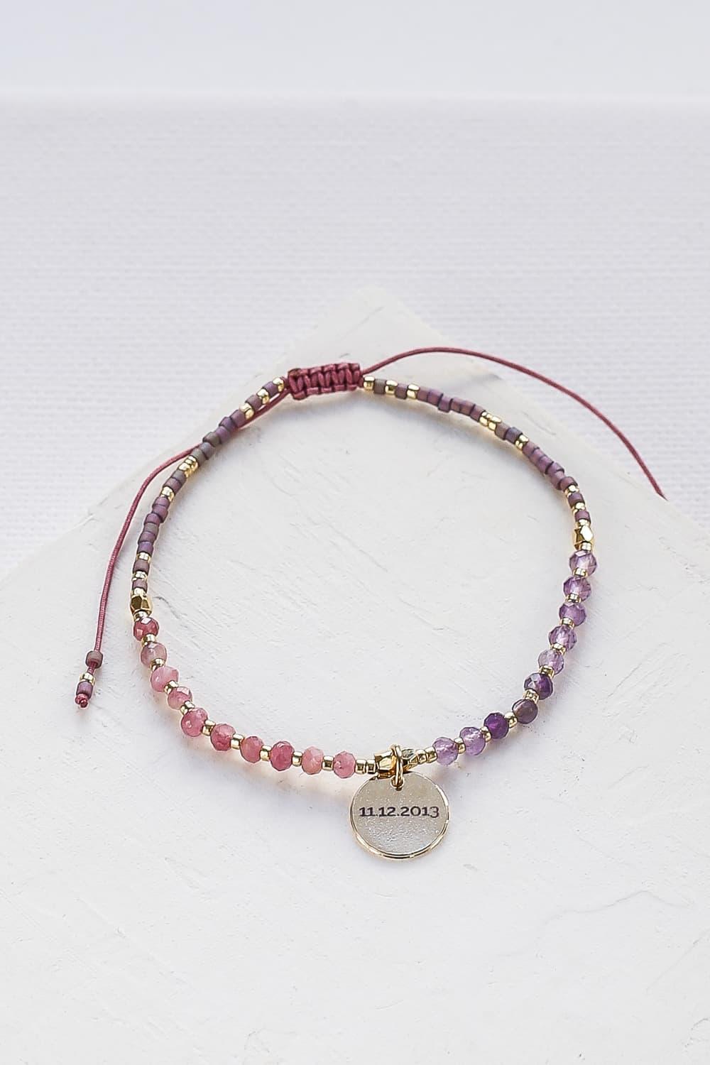 Custom Engraved Stones Bracelet