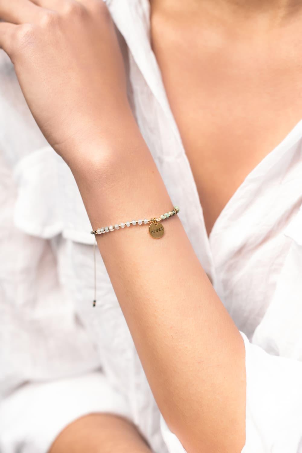 Custom Engraved Stones Bracelet