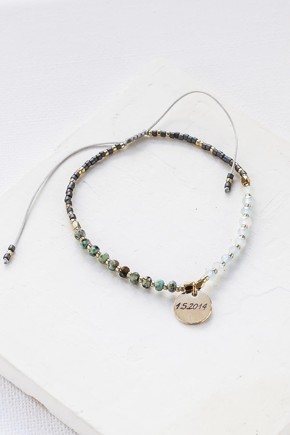 Custom Engraved Stones Bracelet