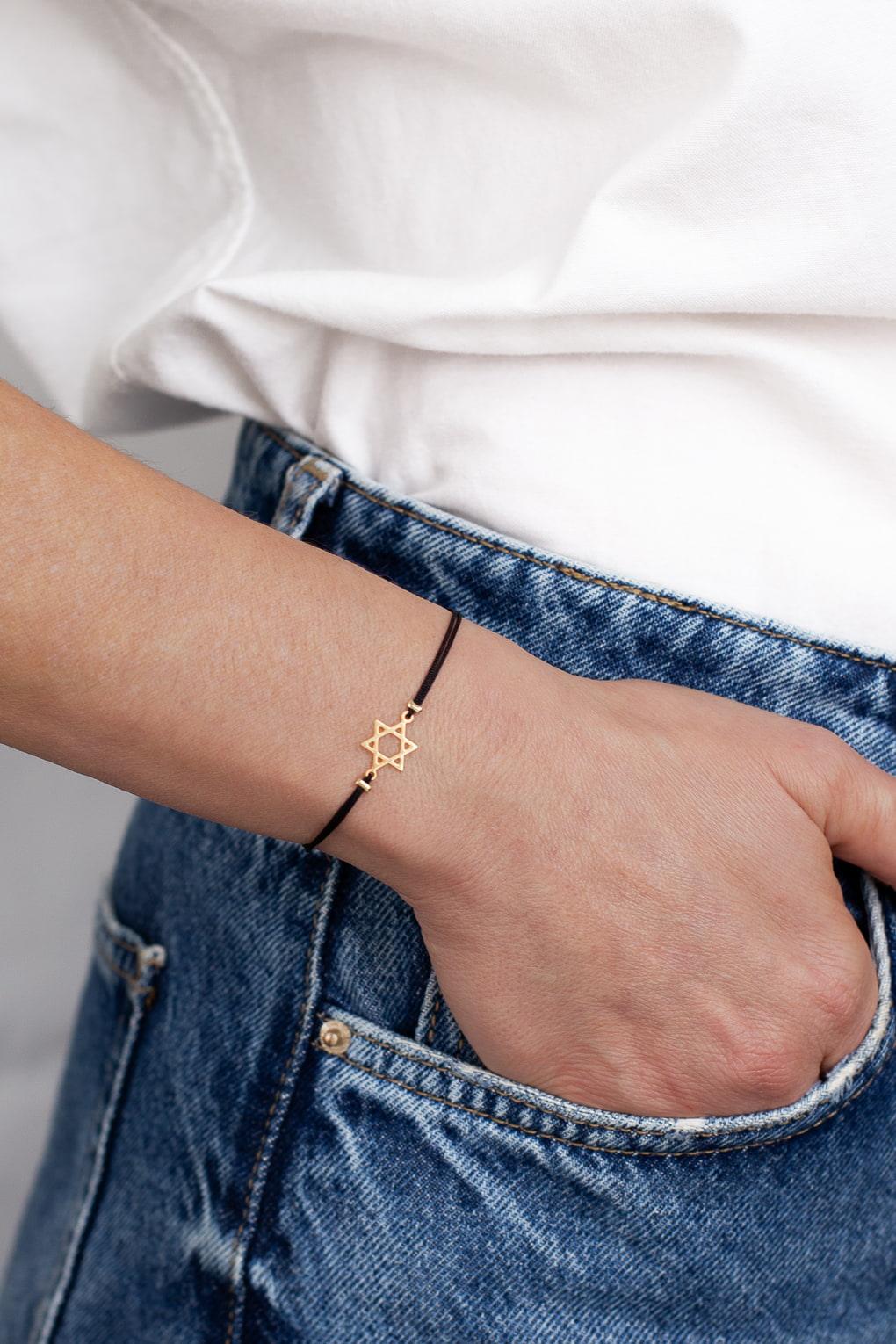 Star of David on String Bracelet