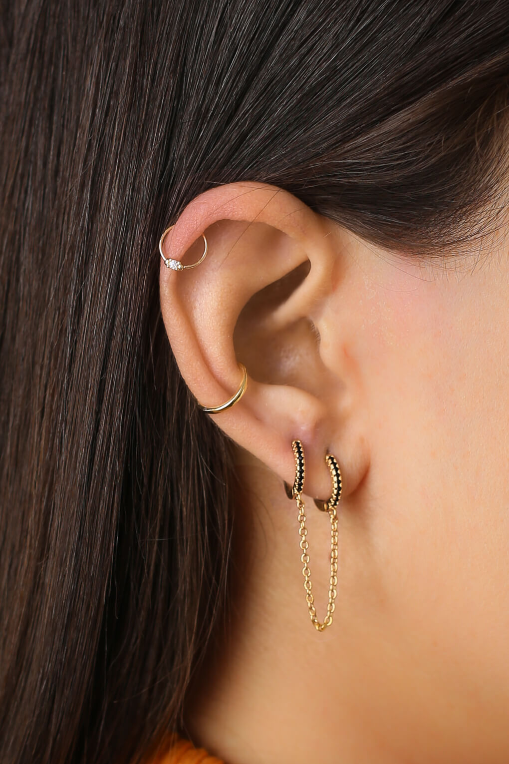 14K gold piercing earring