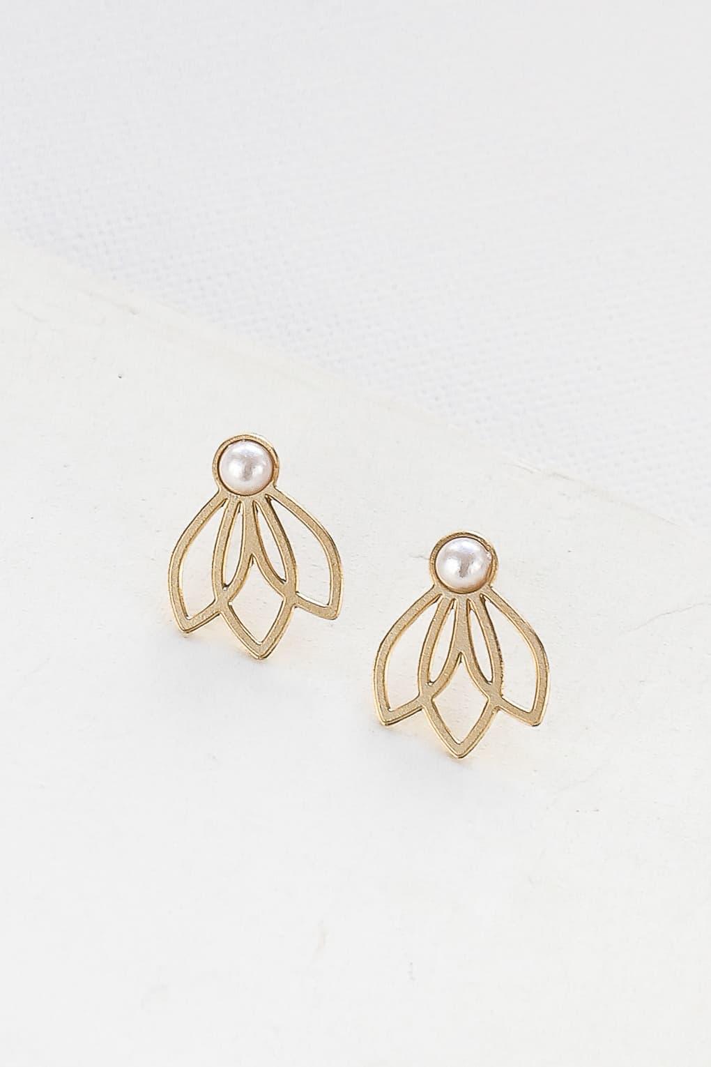 Lotus Post Earrings