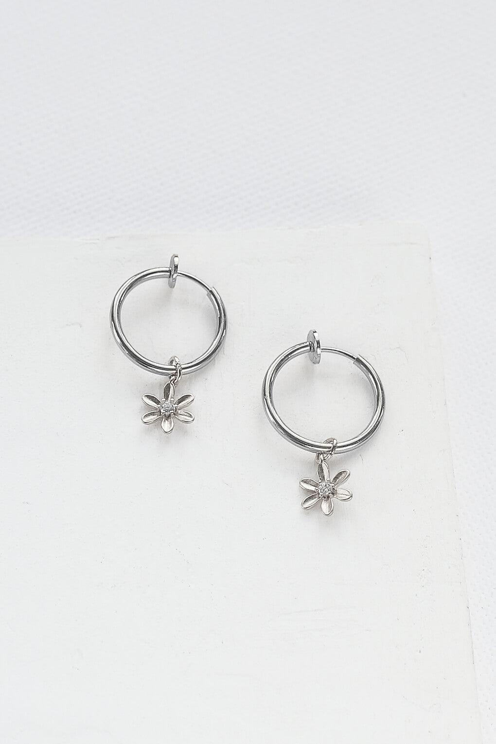 Daisy Clip-On Hoop Earrings