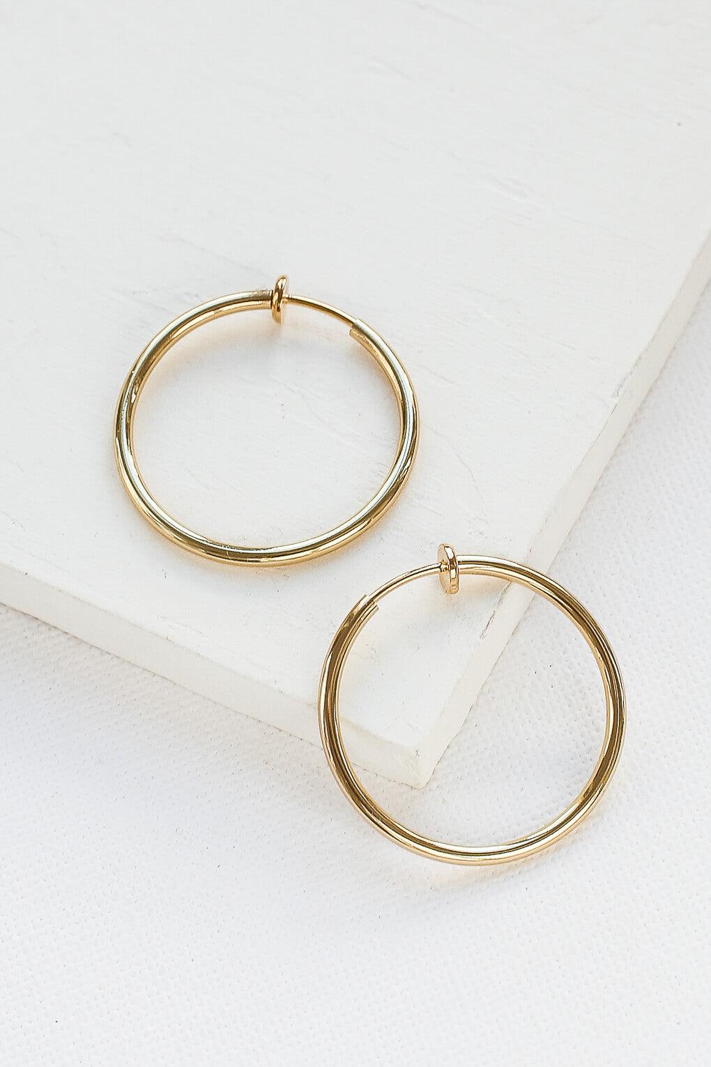 25 mm Clip-On Hoop Earrings