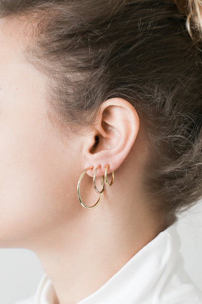 30 mm Clip-On Hoop Earrings