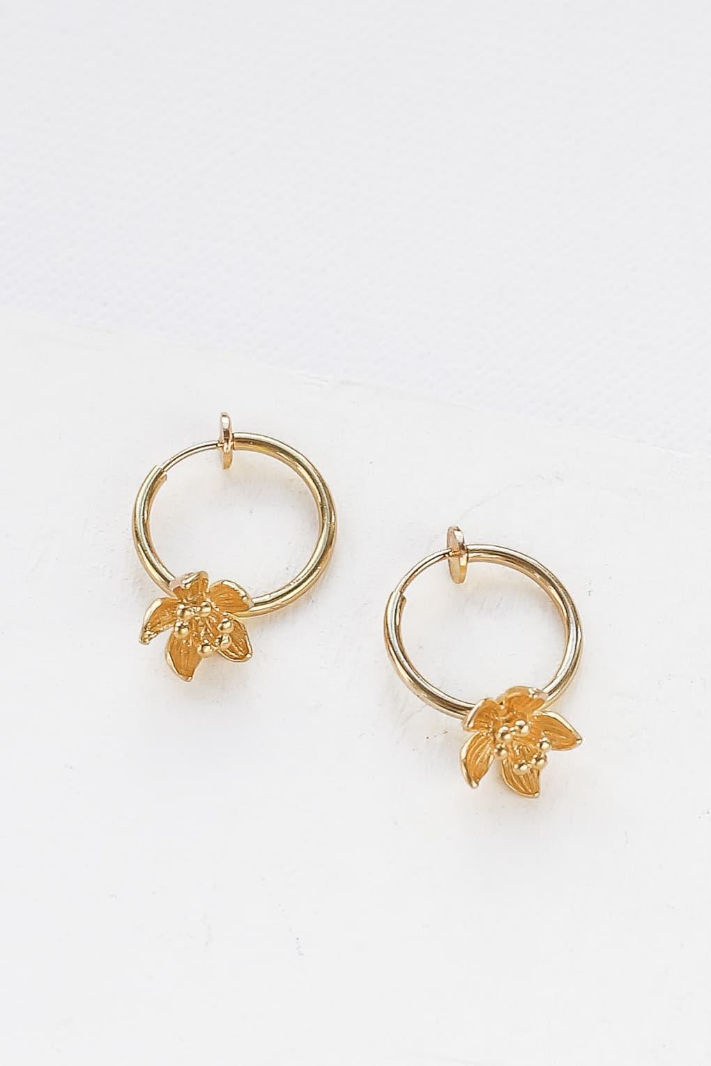 Blossom clip on Hoop Earrings