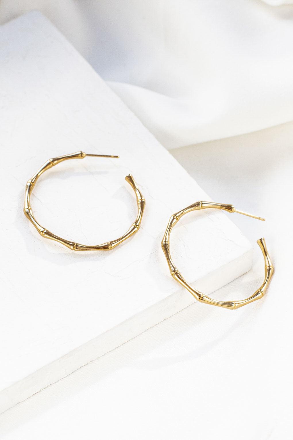 Bamboo Hoop Earrings