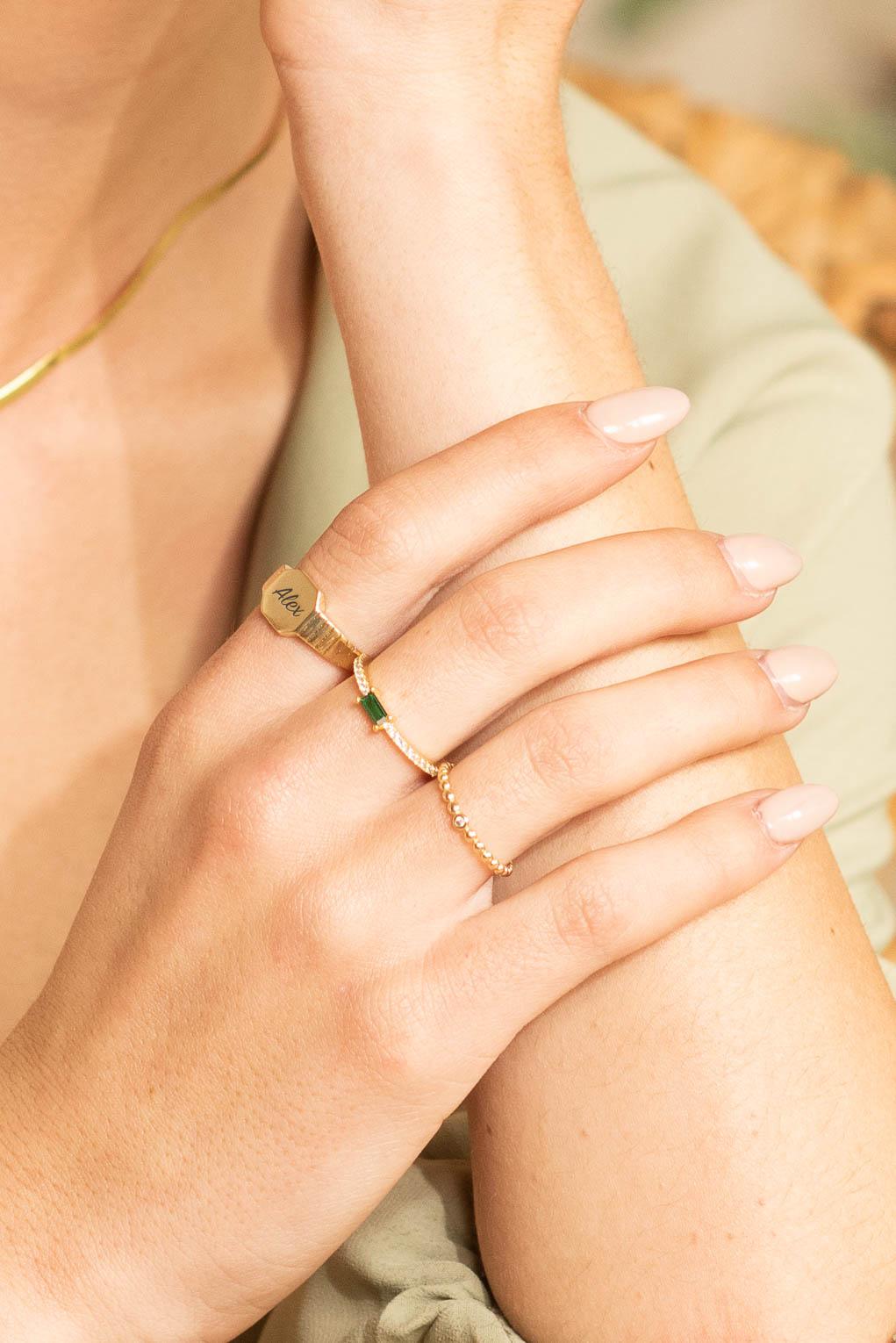 Custom Engraved Striped Ring