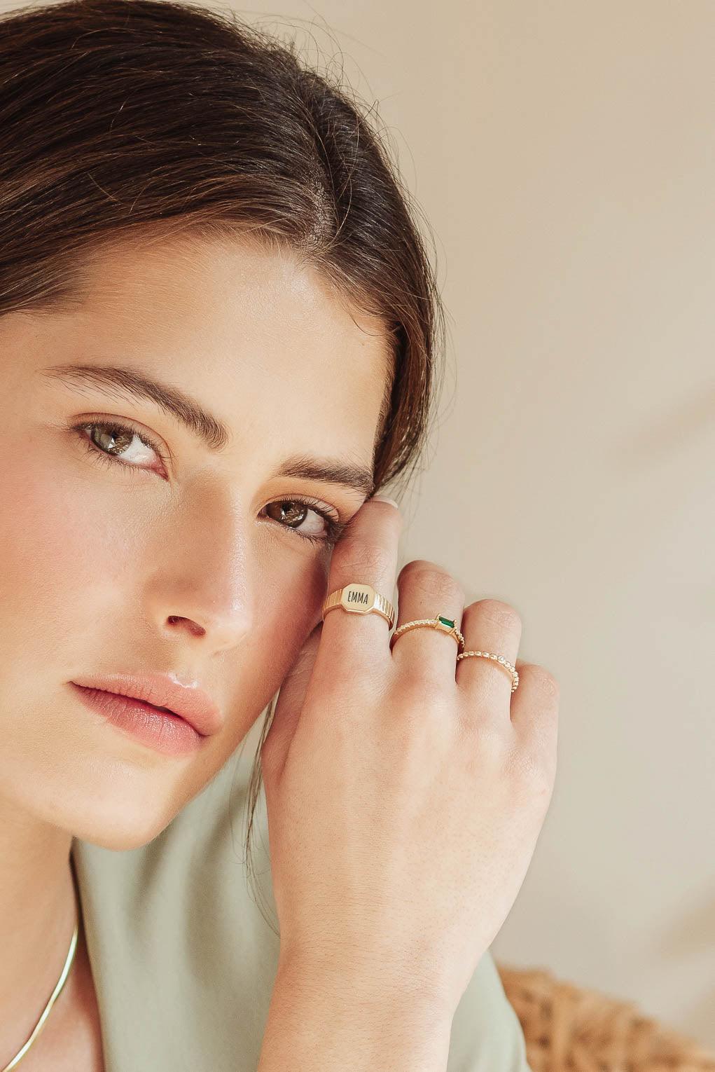 Custom Engraved Striped Ring