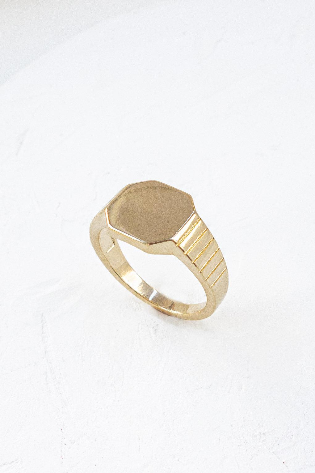 Striped Signet Ring