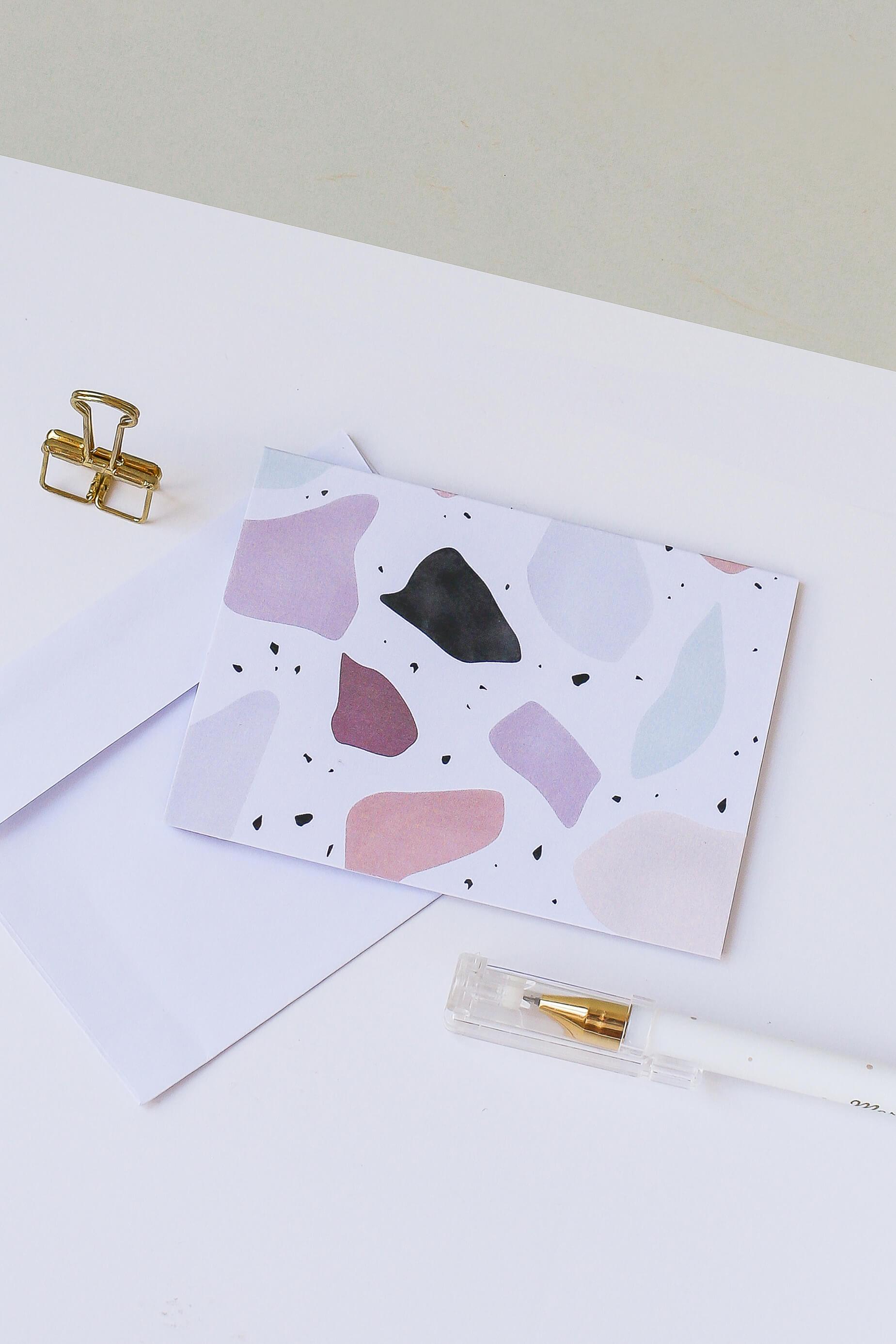 Terrazzo Pattern Note Card