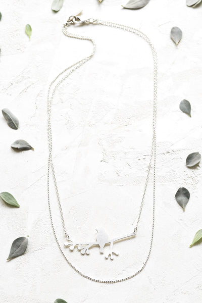Bird on Branch Necklace- Large