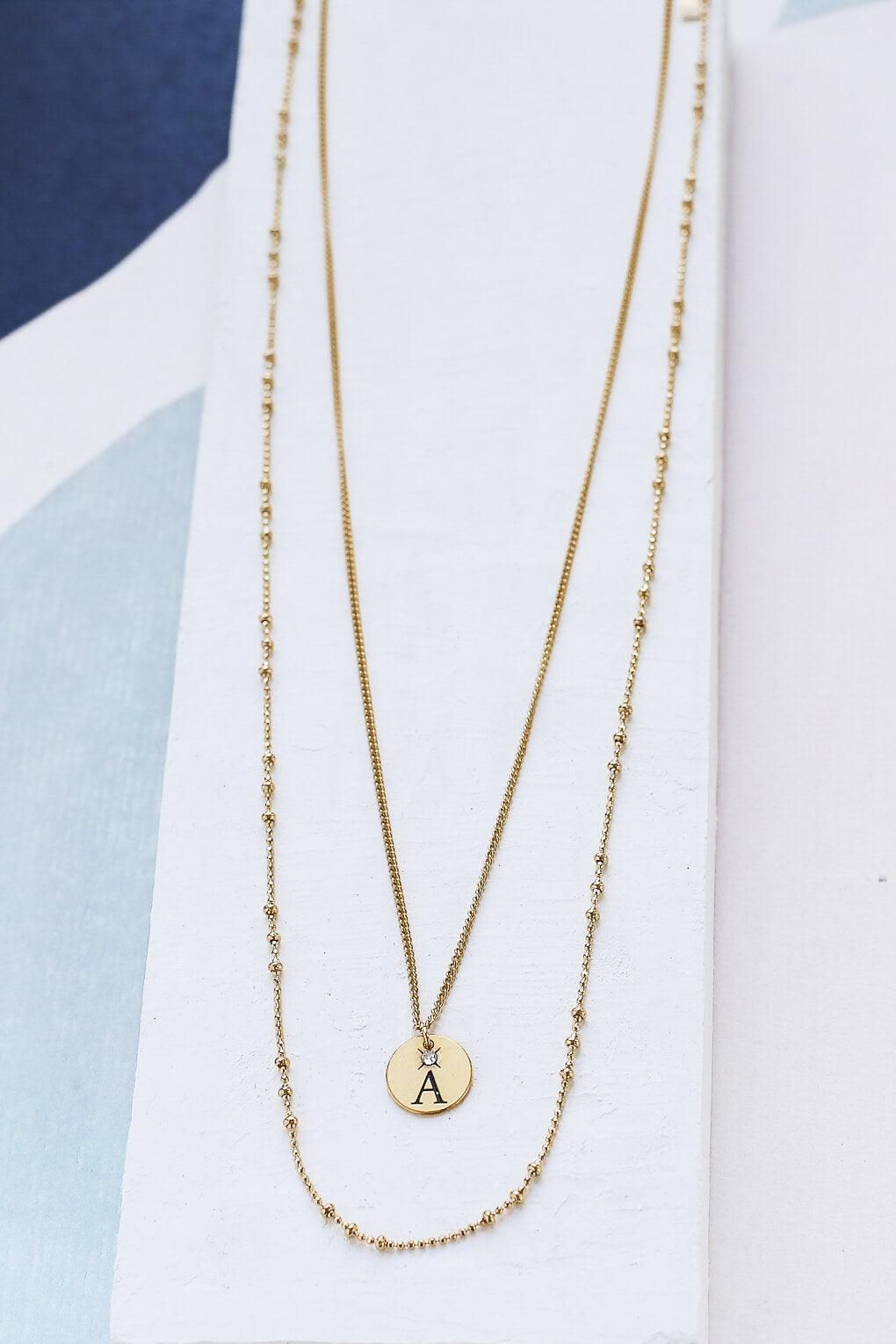 Layered Letter Necklace