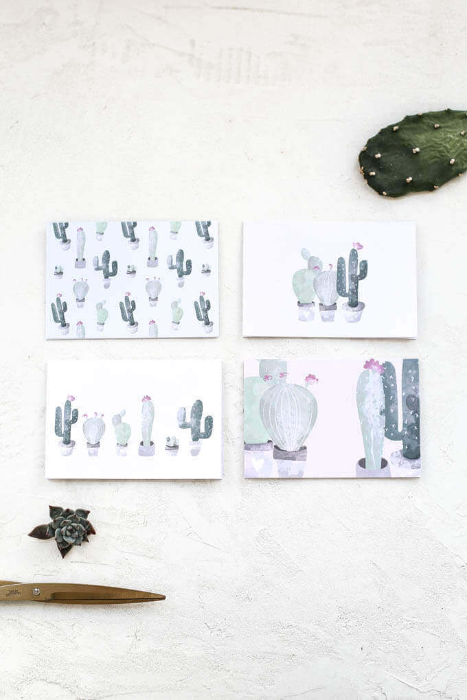 Cactus Note Cards Set