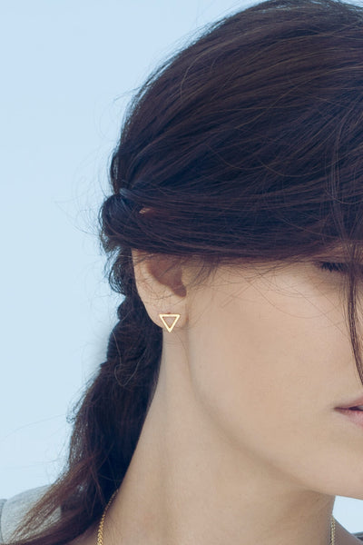 Hollow Triangle Post Earrings