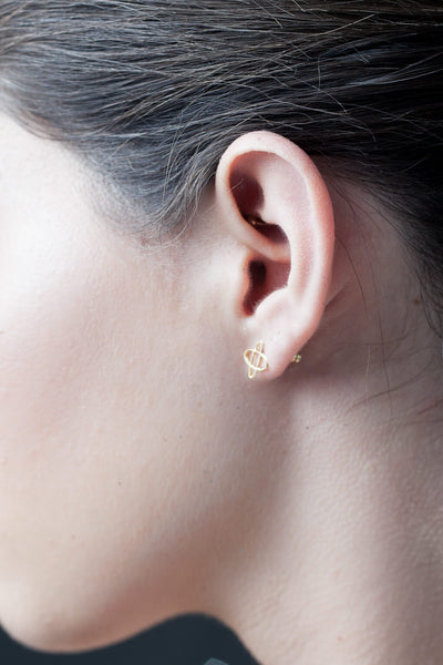 Tiny Saturn Earrings