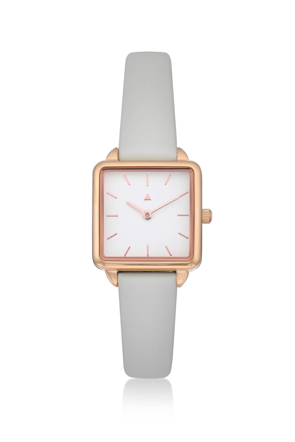 Rectangle watch in rose gold
