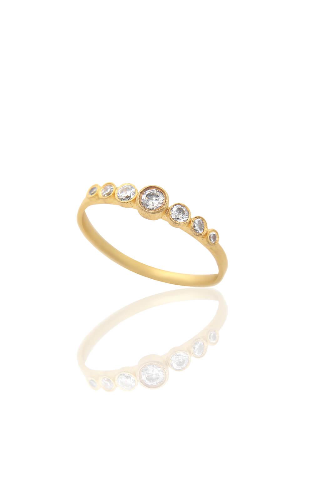 14K Gold 7 DIAMONDS RING