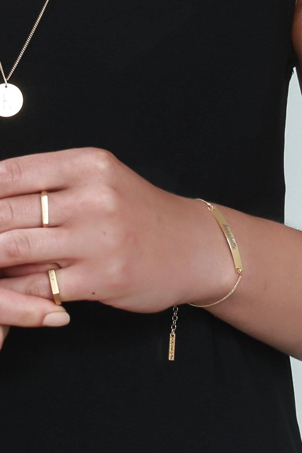 Custom Engraved Bar Bracelet