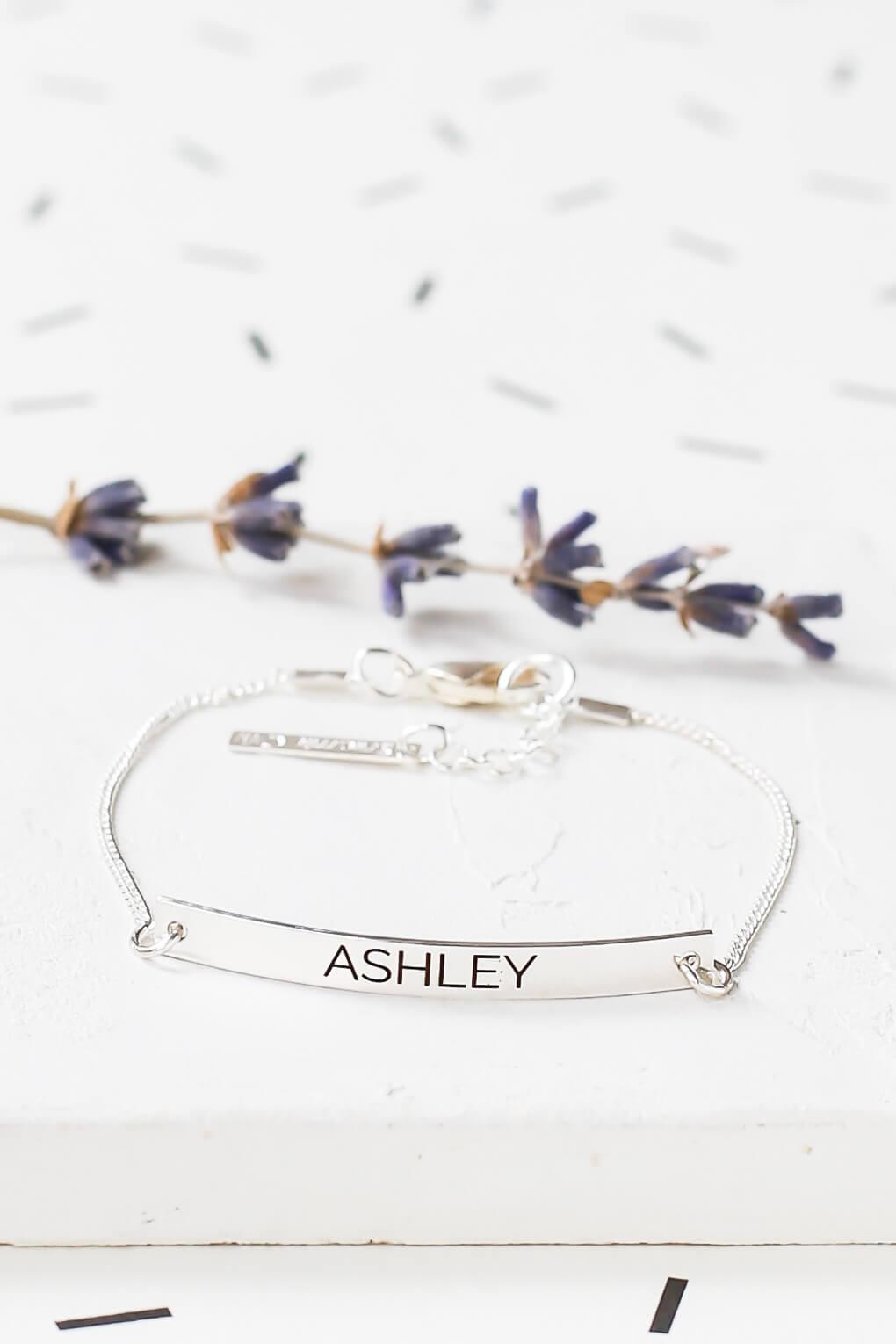 Custom Engraved Bar Bracelet