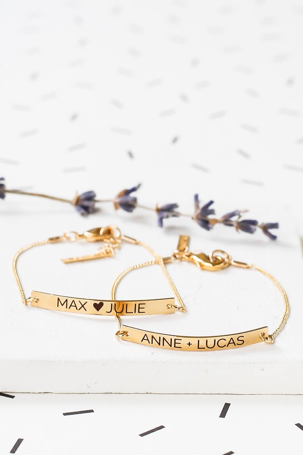 Custom Engraved Bar Bracelet