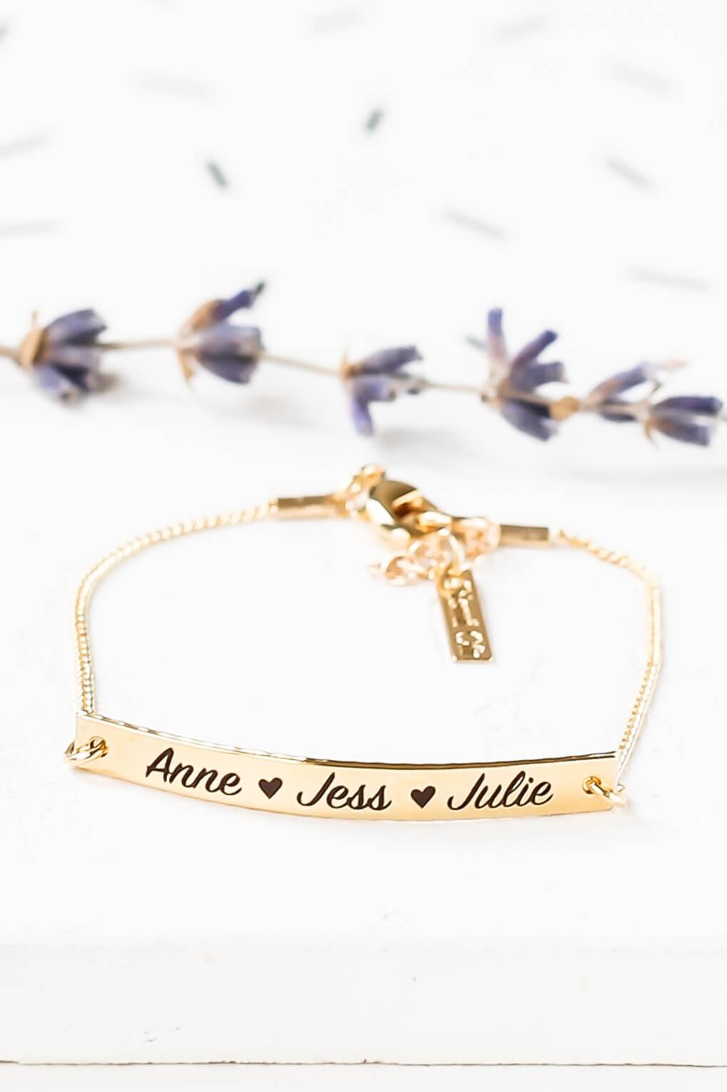 Custom Engraved Bar Bracelet