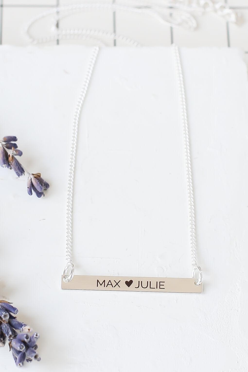 Custom Engraving Bar Necklace