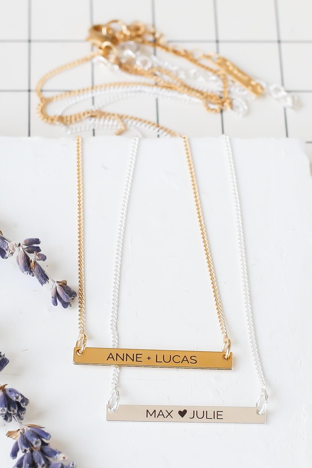 Custom Engraving Bar Necklace