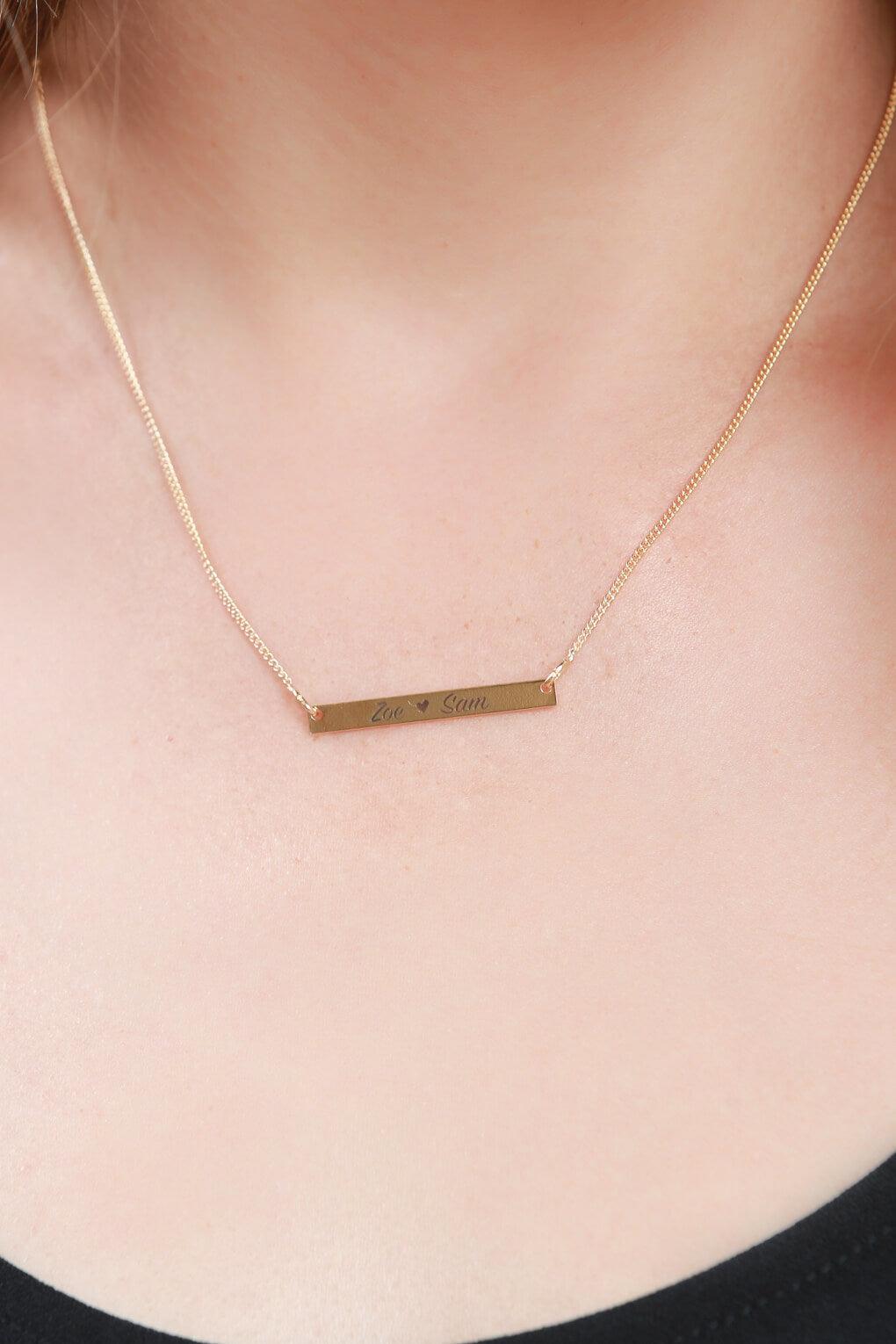 Custom Engraving Bar Necklace