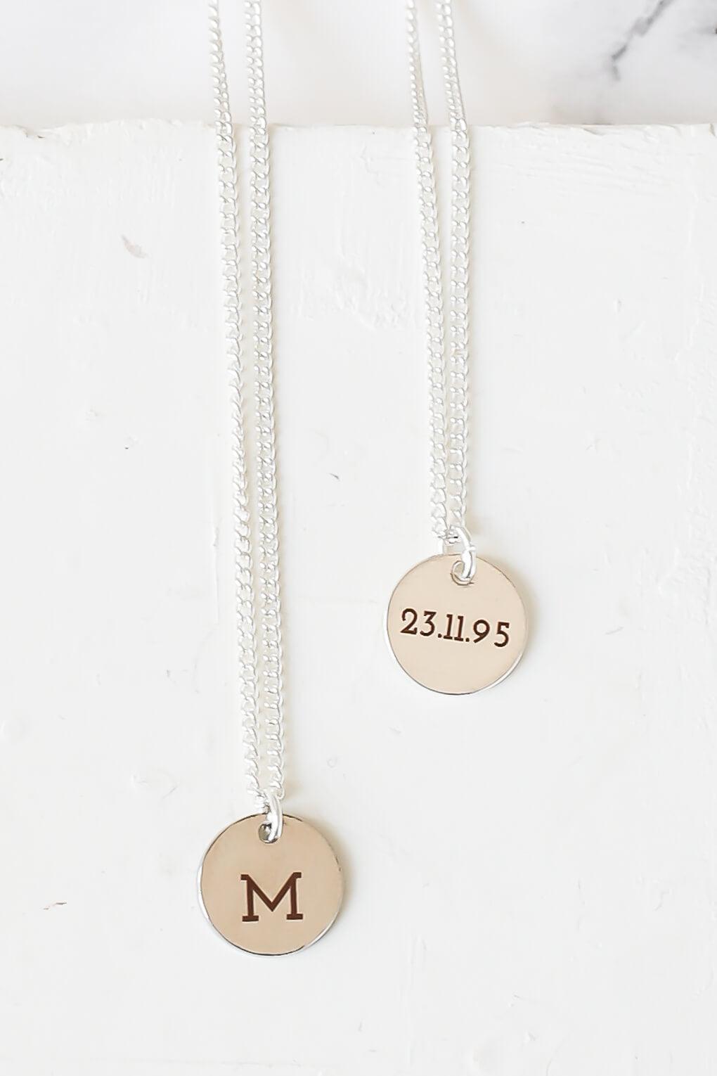 Custom Engraved Tiny Disc Necklace