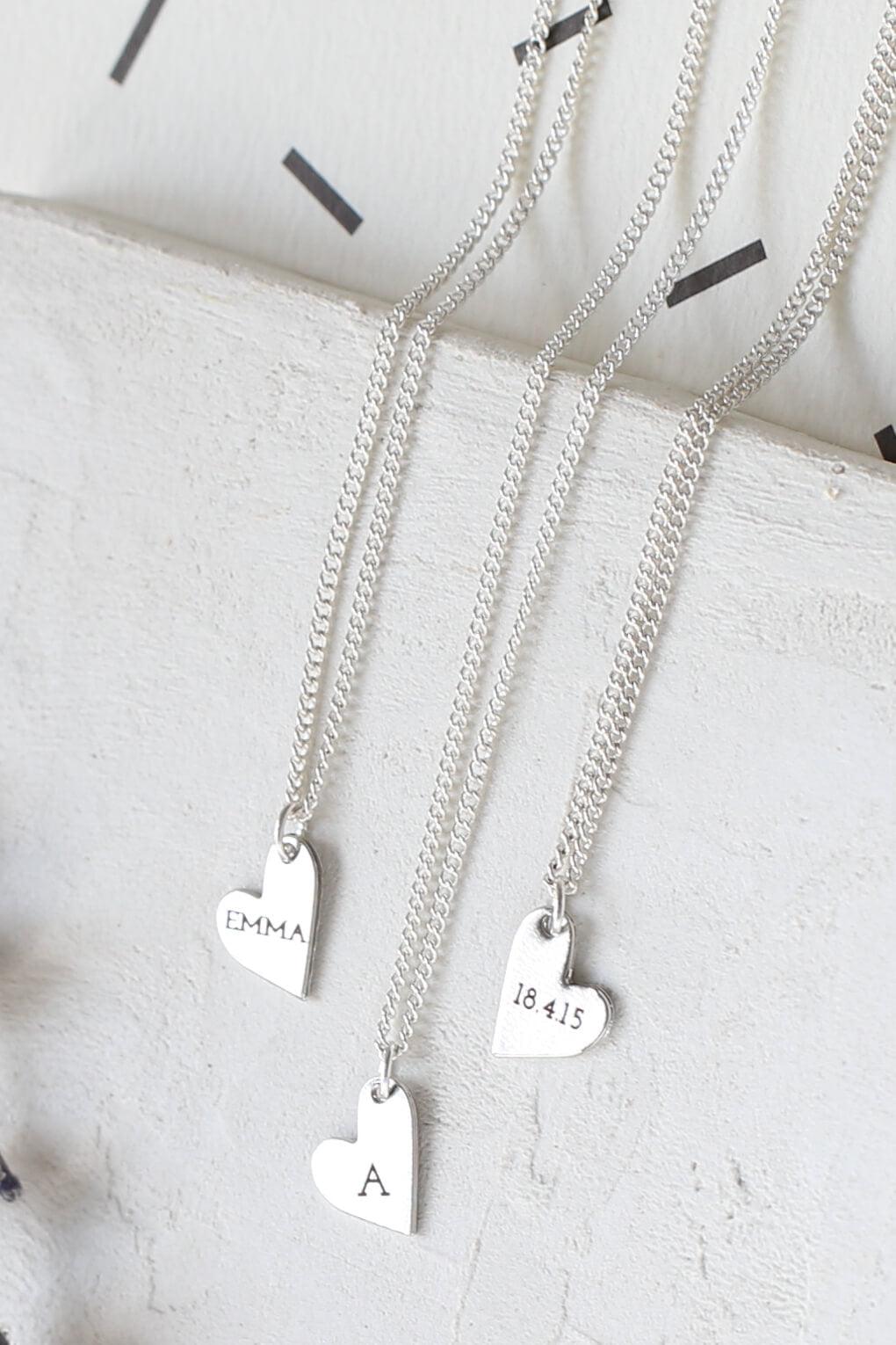 Custom Engraved Heart Necklace