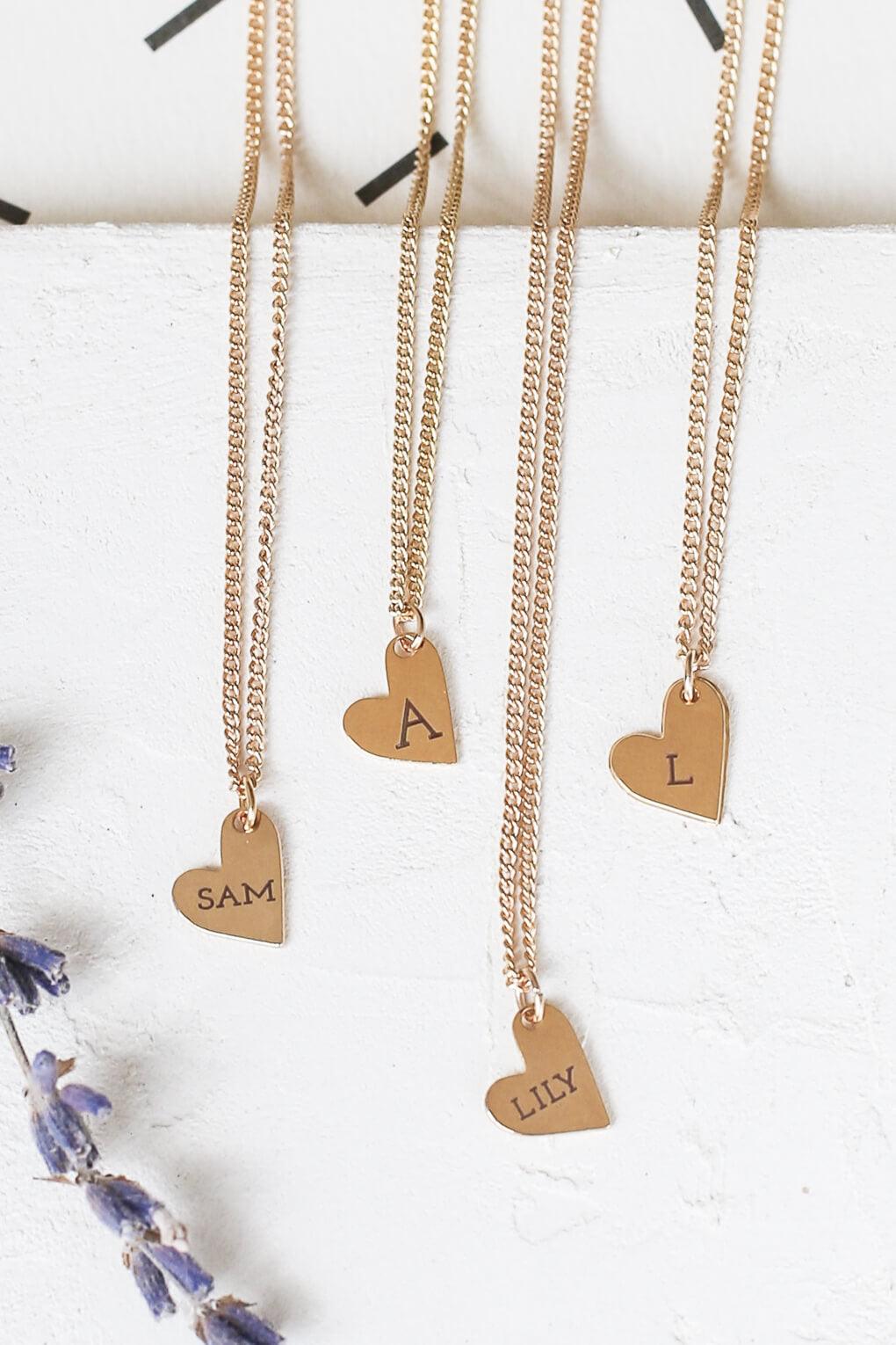 Custom Engraved Heart Necklace