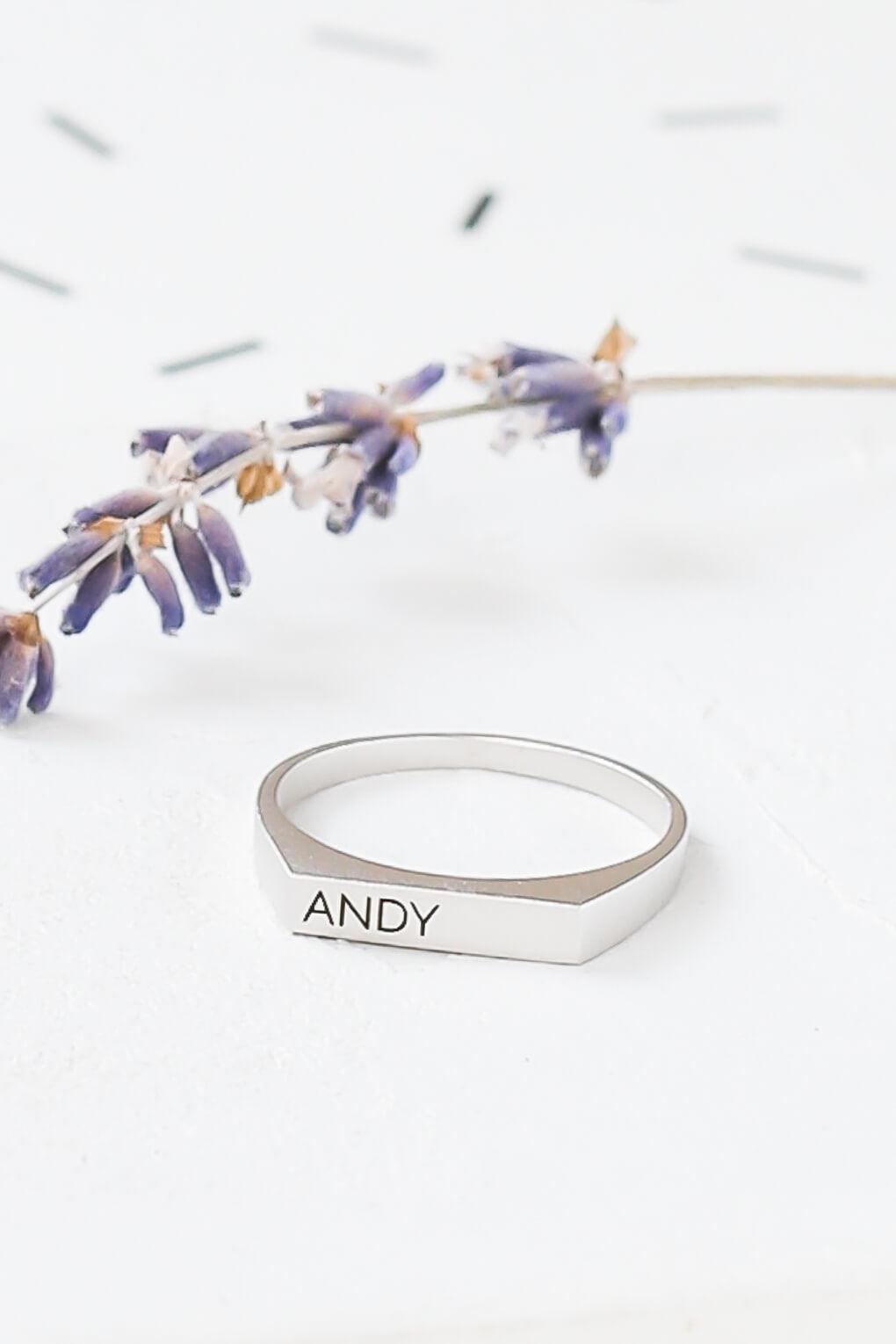 14K Gold Custom Engraved Signet Ring