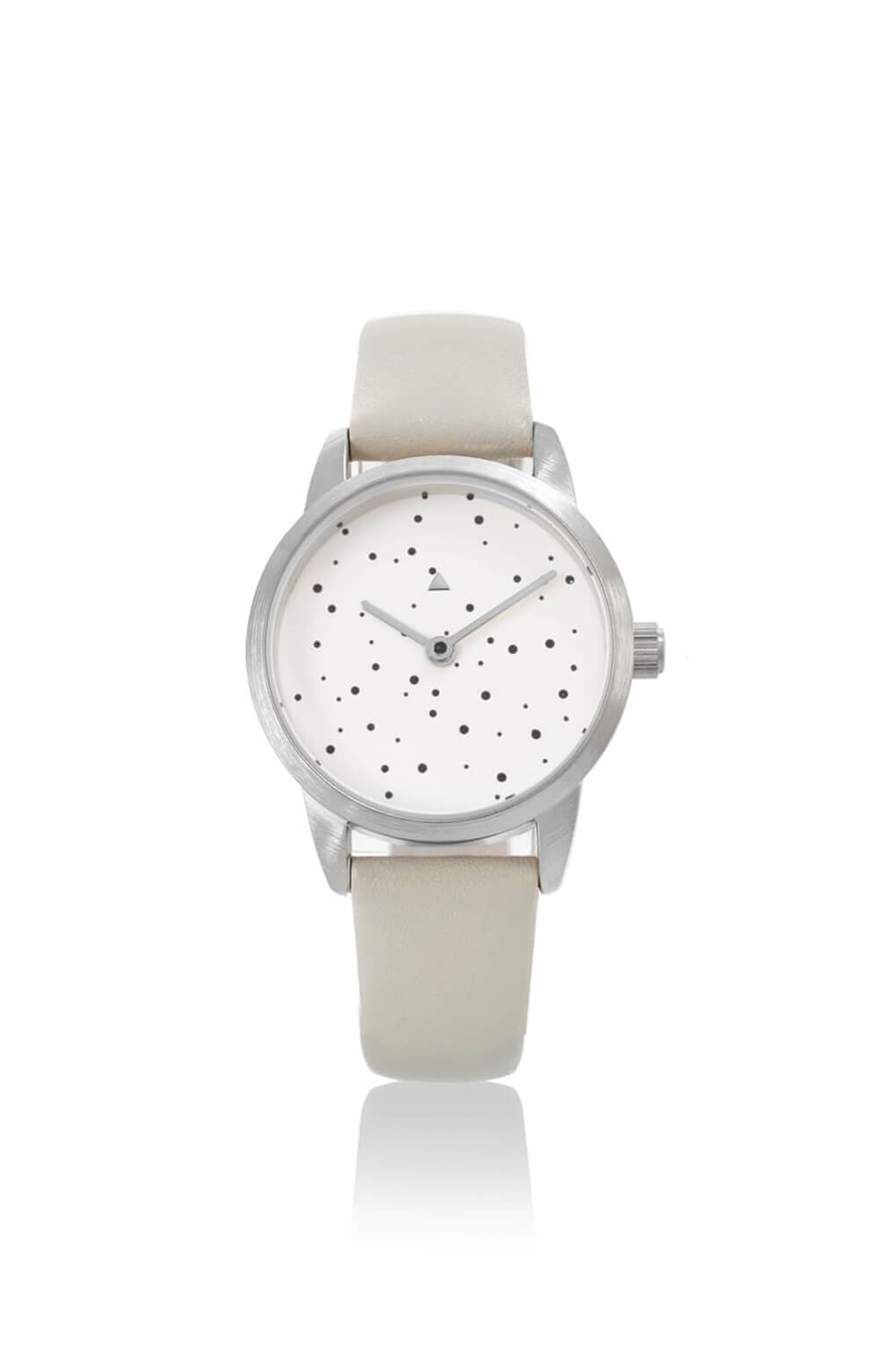 25 mm silver watch with dots