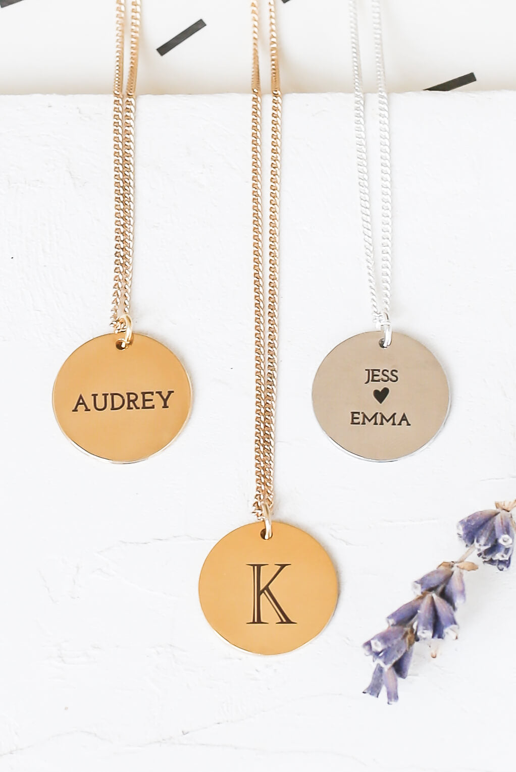 Long Custom Engraving Disc Necklace