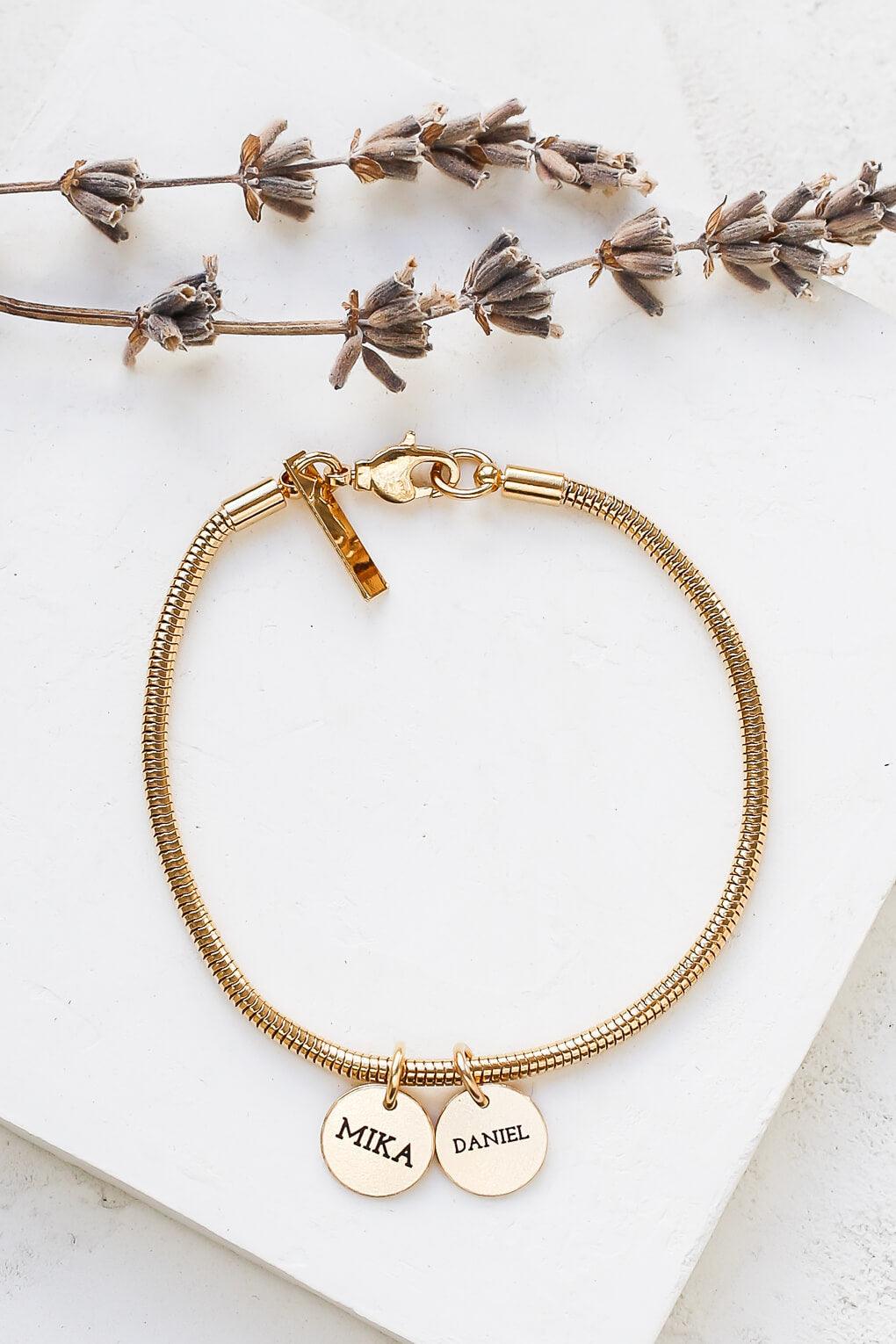 Multiple Engraved Disc Bracelet