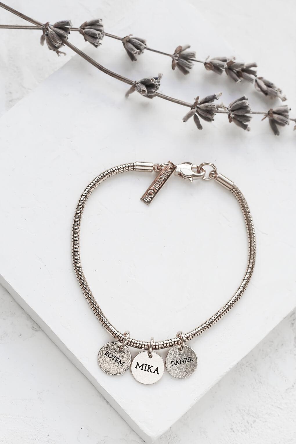 Multiple Engraved Disc Bracelet