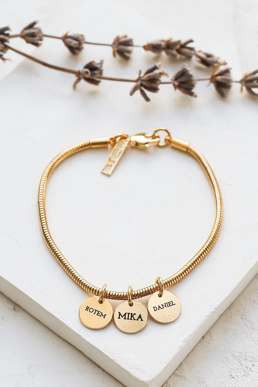 Multiple Engraved Disc Bracelet
