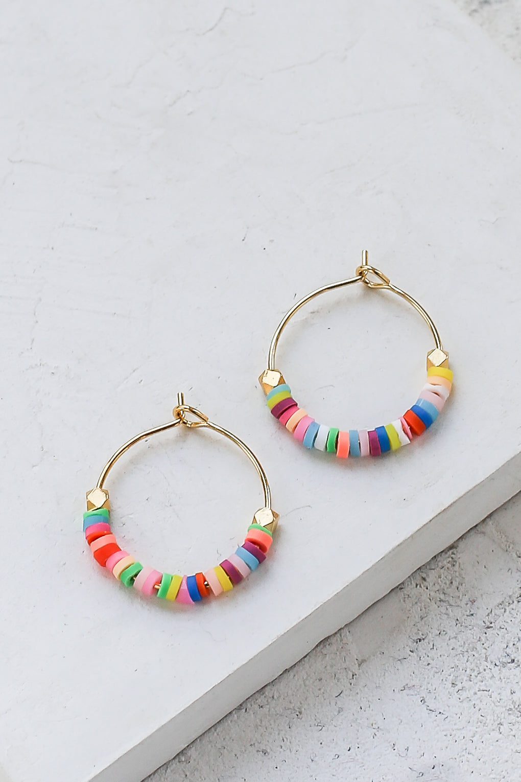 Large Rainbow Hoop Earrings