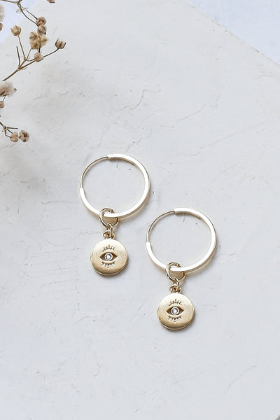 Replaceable pendants for 14K gold hoop earrings