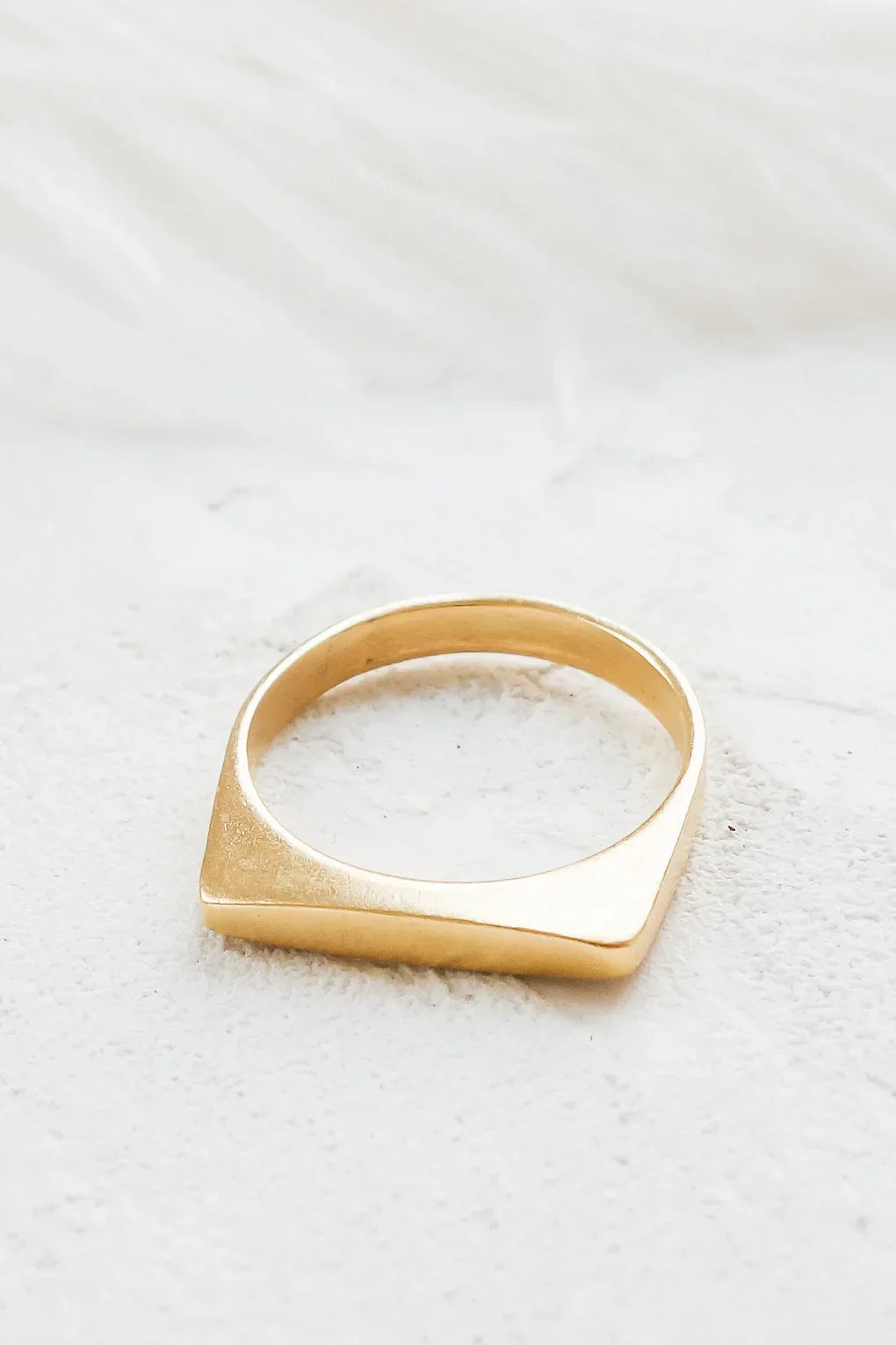 14K Gold Narrow signet ring
