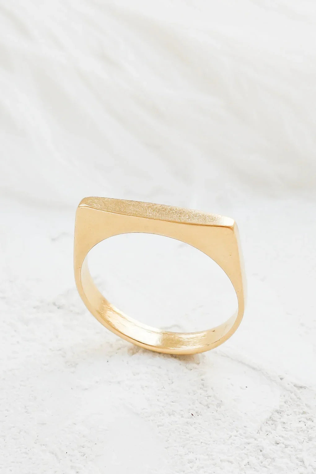 14K Gold Narrow signet ring
