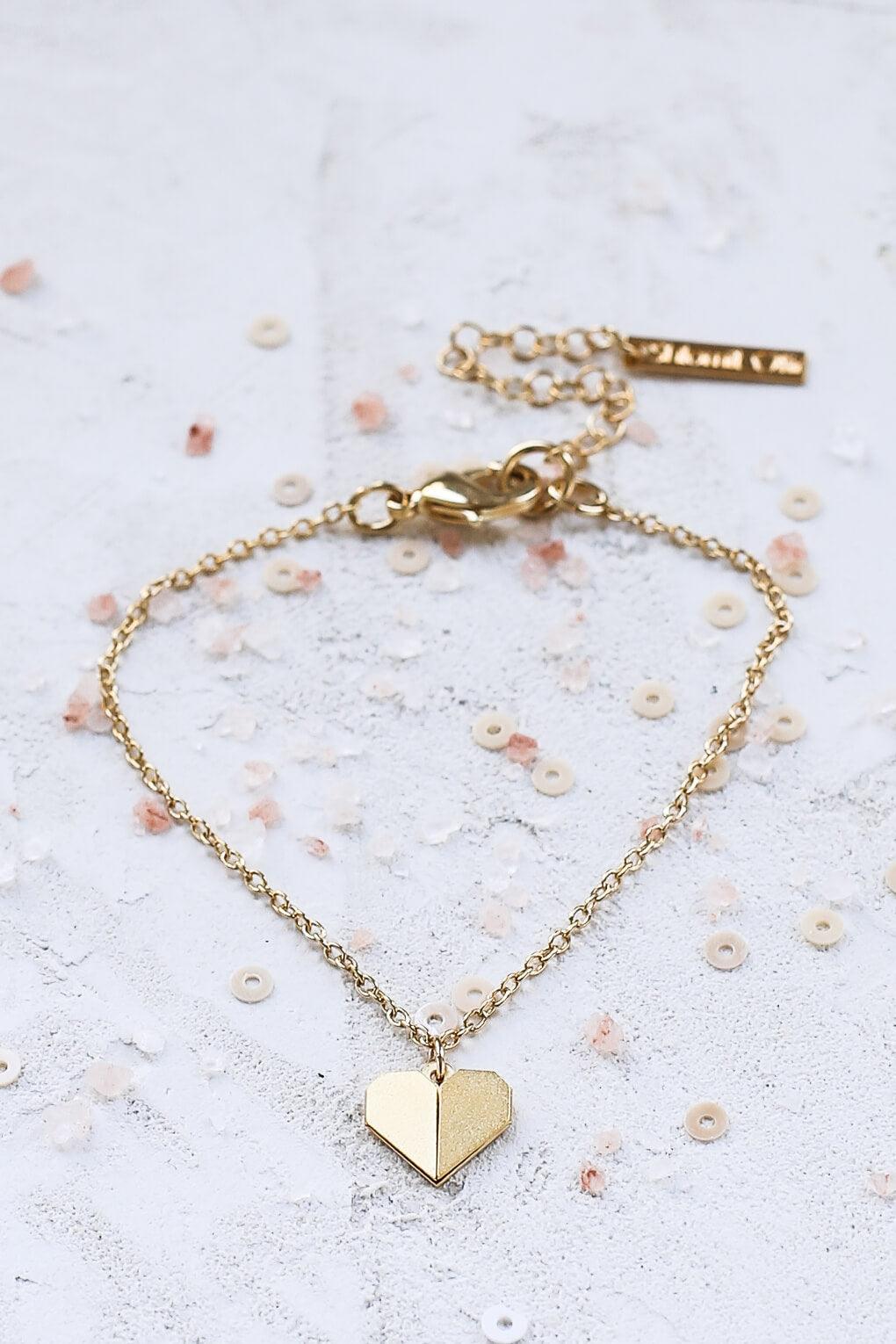 Tiny Origami Heart Bracelet