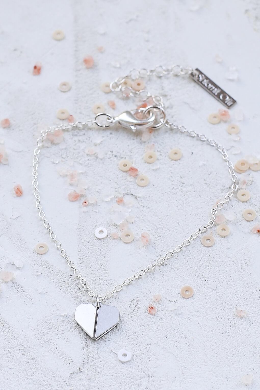 Tiny Origami Heart Bracelet