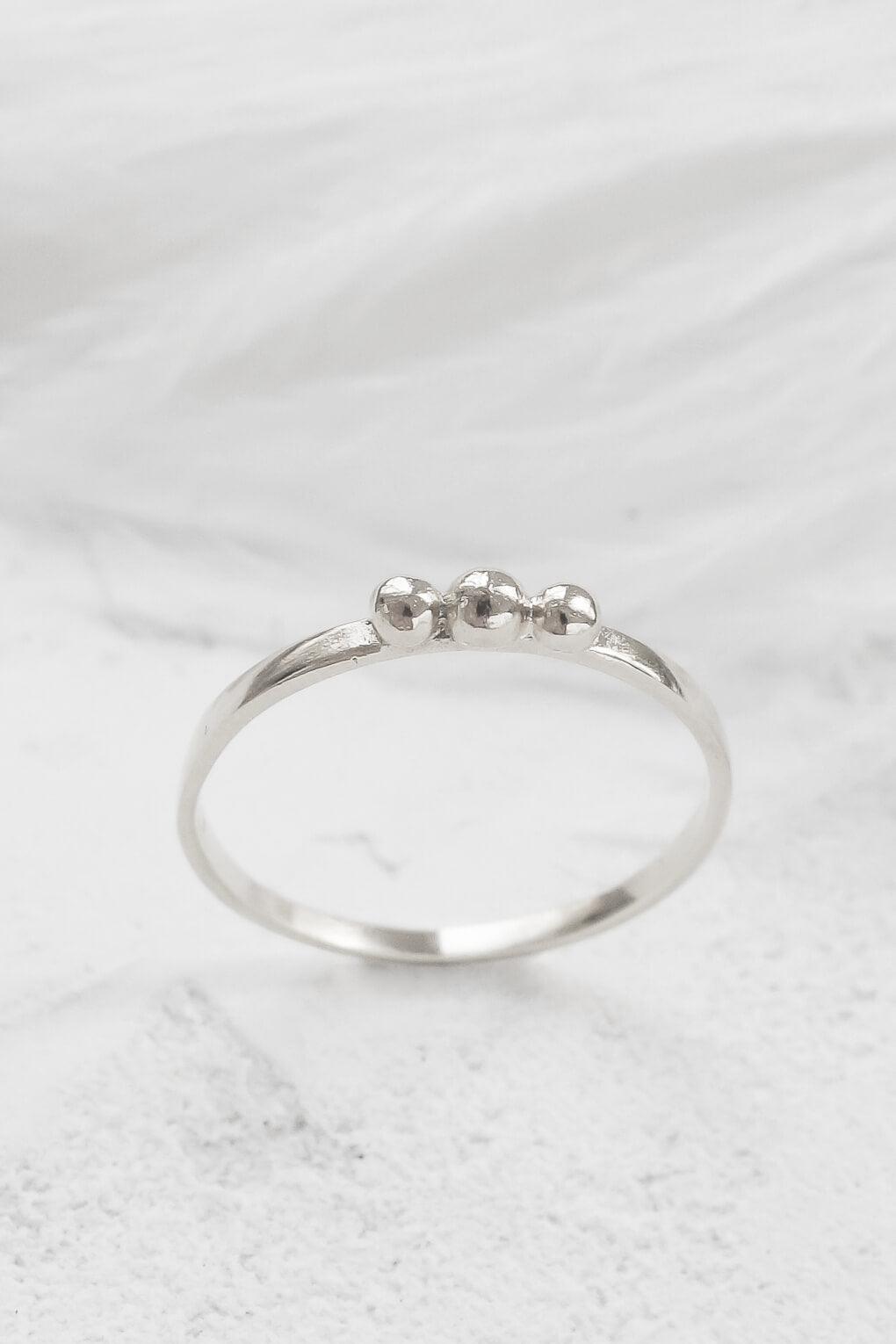 14K Gold TRIPLE DOT RING